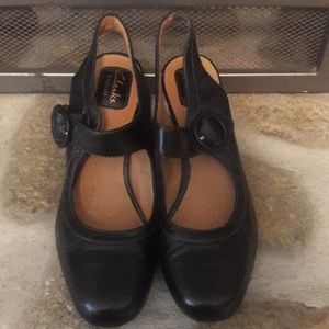 Black Leather Maryjane by Clarks